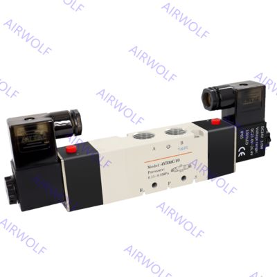 5/2 way, 5/3 way Low Pressure Aluminum alloy Pneumatic Solenoid Valves 4V310-10 4V320-10 4V330-10 with 0.15~0.8MPa Operating Pressure for 1/4", 3/8" Port Size