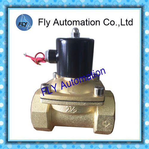 2.5" Threaded 2 Way Water Solenoid Valves Brass / stainless steel body AC220V DC24V